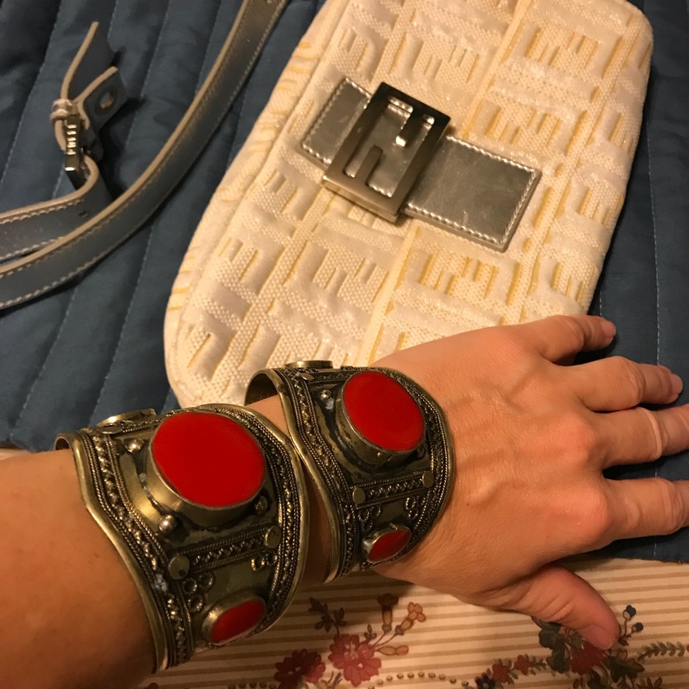 Vintage tribal boho pair of bracelets